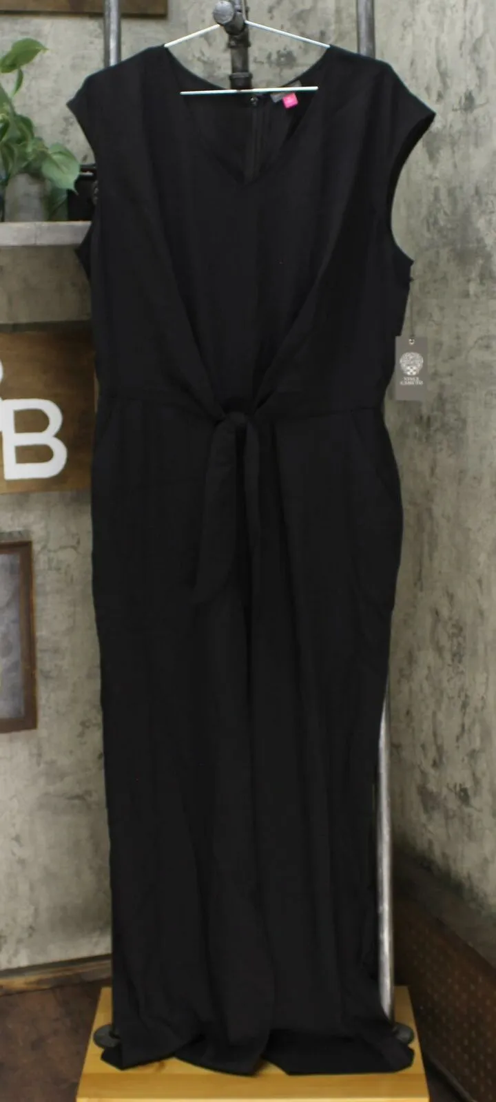 Vince Camuto Women's Plus Size Tie Front Jumpsuit With Pockets