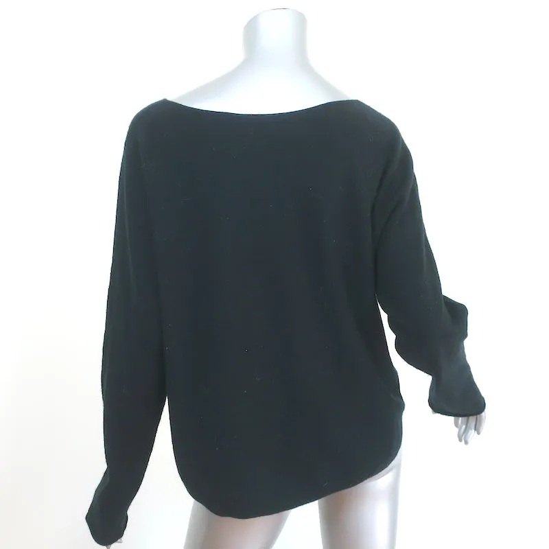 Vince Cashmere Boatneck Pullover Sweater Black Size Medium