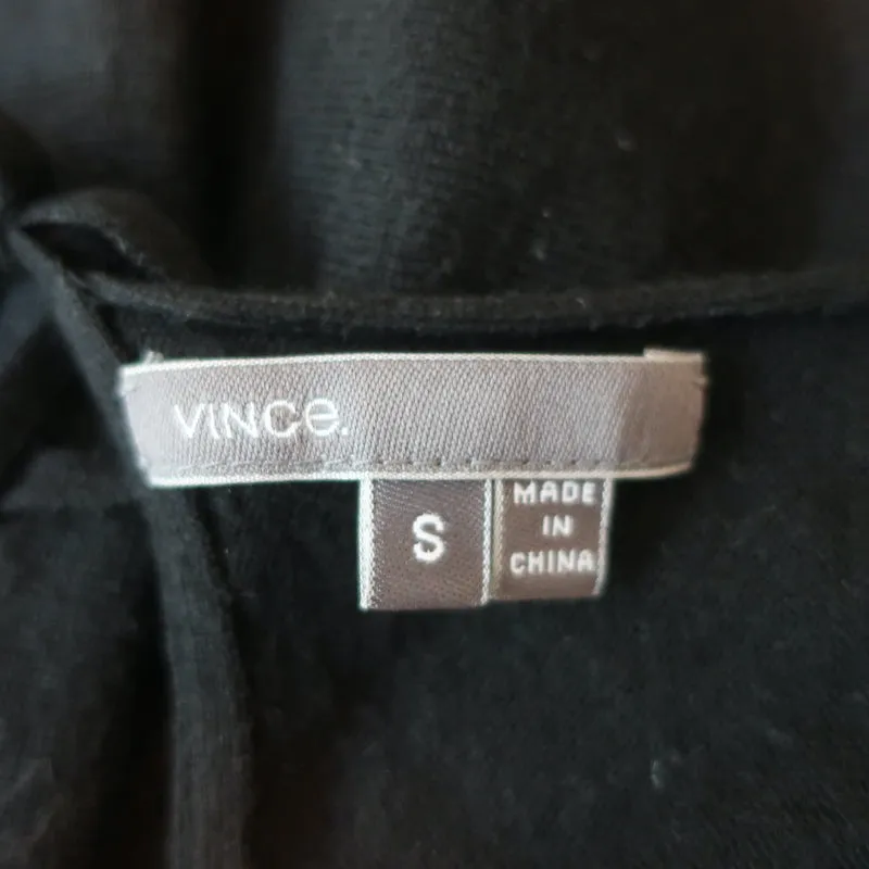 Vince Open-Back Sweater Black Cashmere-Blend Size Small Boatneck Pullover