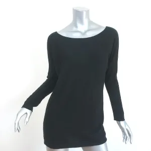 Vince Open-Back Sweater Black Cashmere-Blend Size Small Boatneck Pullover