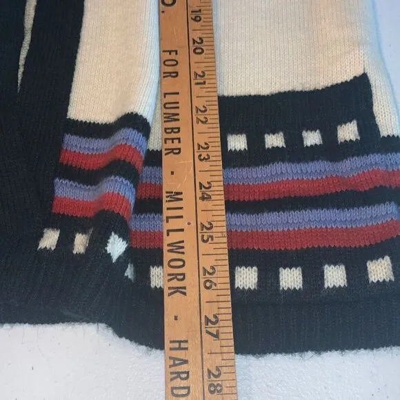 Vintage Aztec Bell Sleeve Knit Cardigan Sweater Size Medium