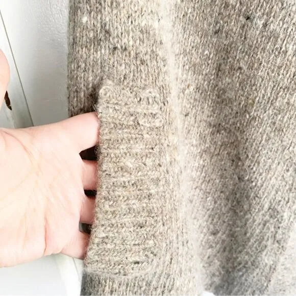 Vintage Doncaster Wool Mohair Angora Knit Sweater Cape Toggle Closure Pockets OS