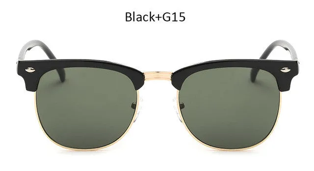 Vintage Half-Frame Mirror Sunglasses