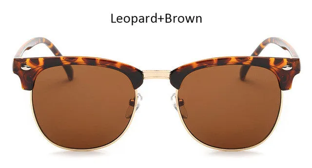 Vintage Half-Frame Mirror Sunglasses