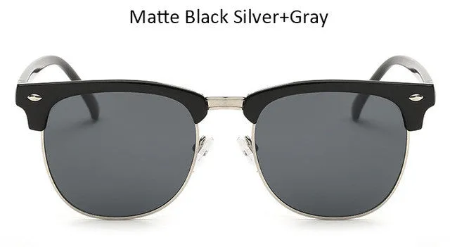 Vintage Half-Frame Mirror Sunglasses