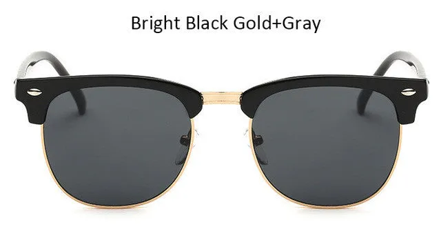 Vintage Half-Frame Mirror Sunglasses