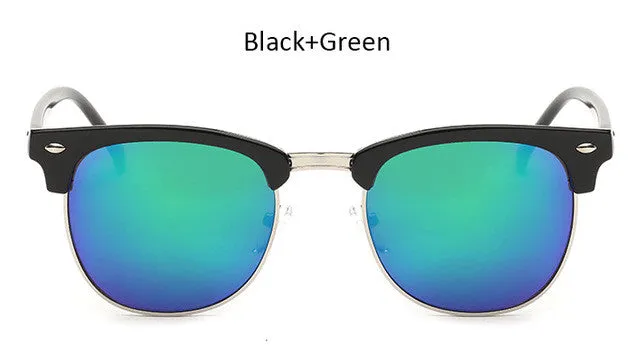 Vintage Half-Frame Mirror Sunglasses