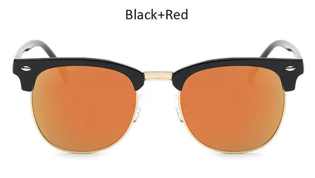 Vintage Half-Frame Mirror Sunglasses