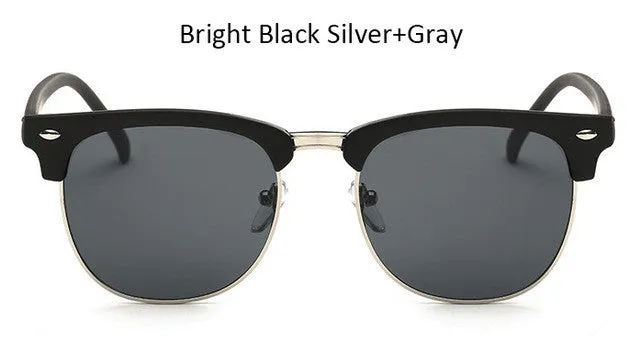Vintage Half-Frame Mirror Sunglasses