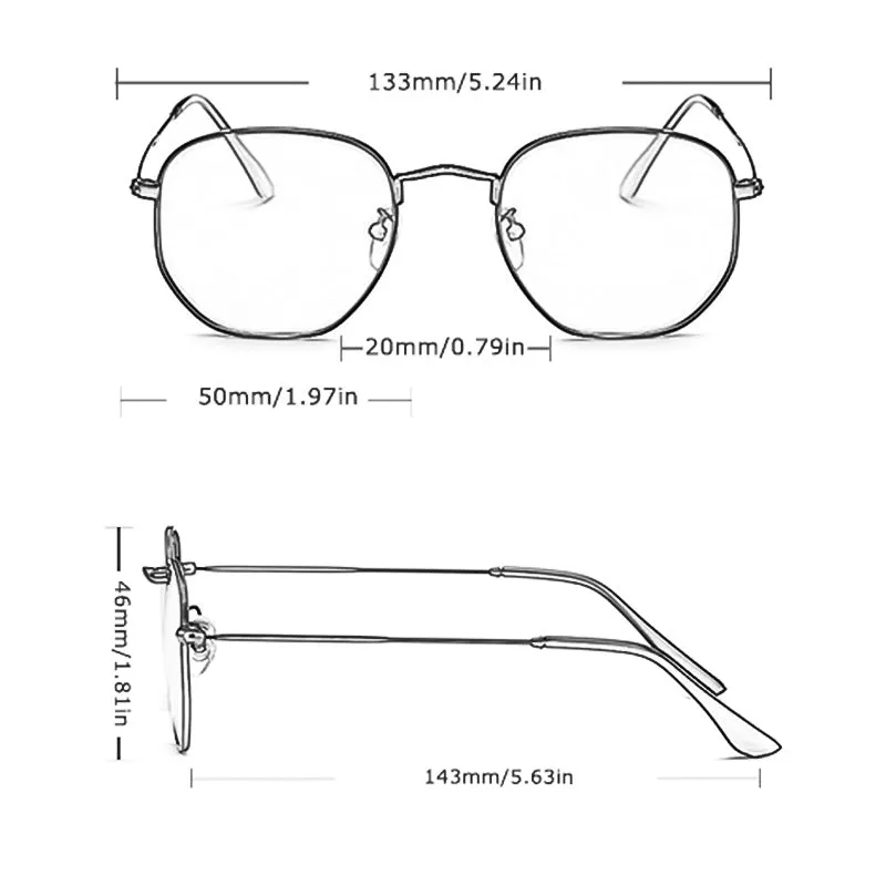 Vintage Hex Metal Sunglasses