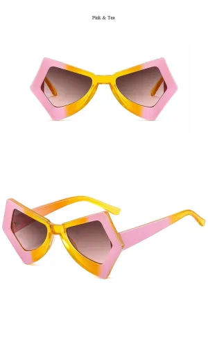 Vintage Irregular Candy Color Cat Eye Sunglasses