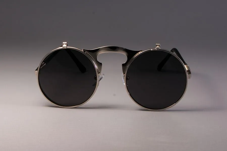 Vintage Round Flip Up Sunglasses For Men And Women-Unique and Classy