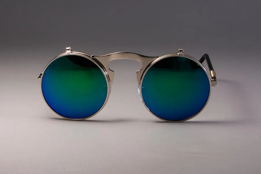Vintage Round Flip Up Sunglasses For Men And Women-Unique and Classy