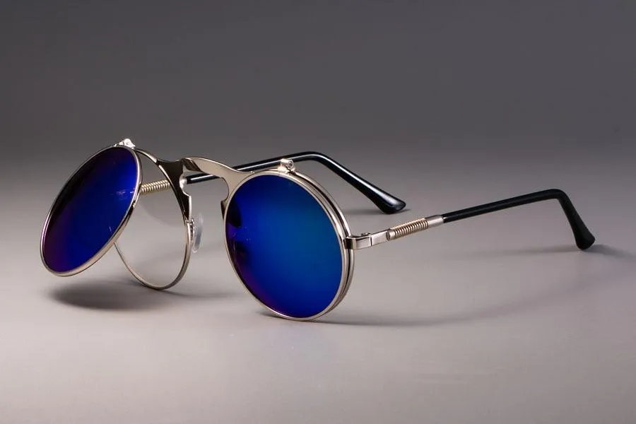 Vintage Round Flip Up Sunglasses For Men And Women-Unique and Classy