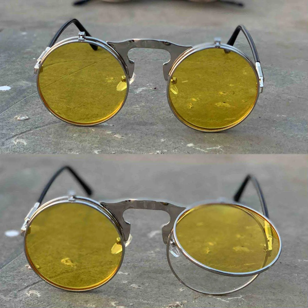 Vintage Round Flip Up Sunglasses For Men And Women-Unique and Classy