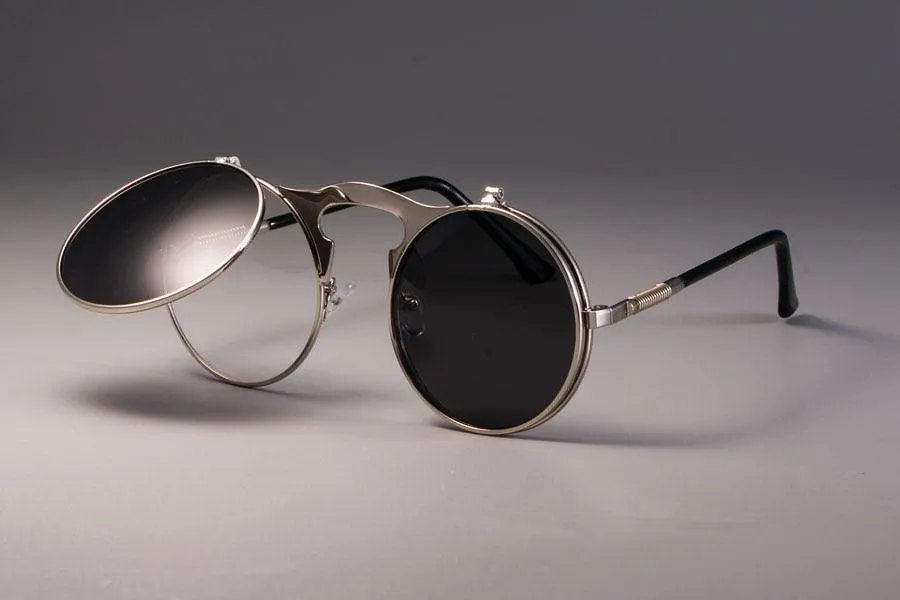 Vintage Round Flip Up Sunglasses For Men And Women-Unique and Classy