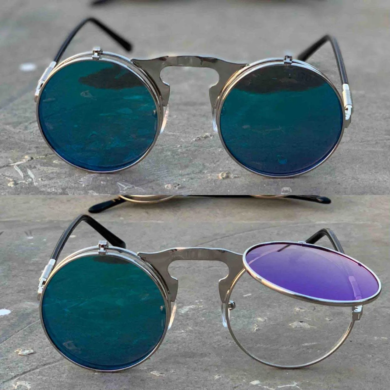 Vintage Round Flip Up Sunglasses For Men And Women-Unique and Classy