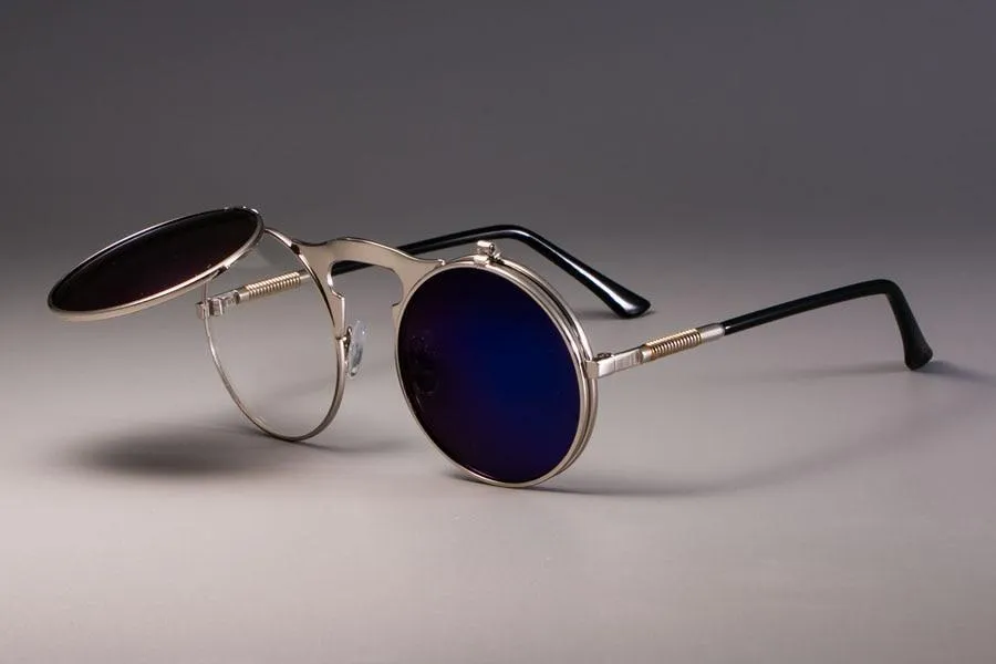 Vintage Round Flip Up Sunglasses For Men And Women-Unique and Classy