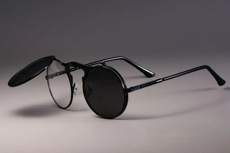Vintage Round Flip Up Sunglasses For Men And Women-Unique and Classy