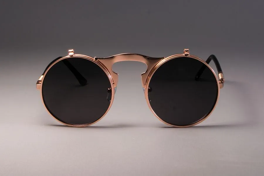 Vintage Round Flip Up Sunglasses For Men And Women-Unique and Classy
