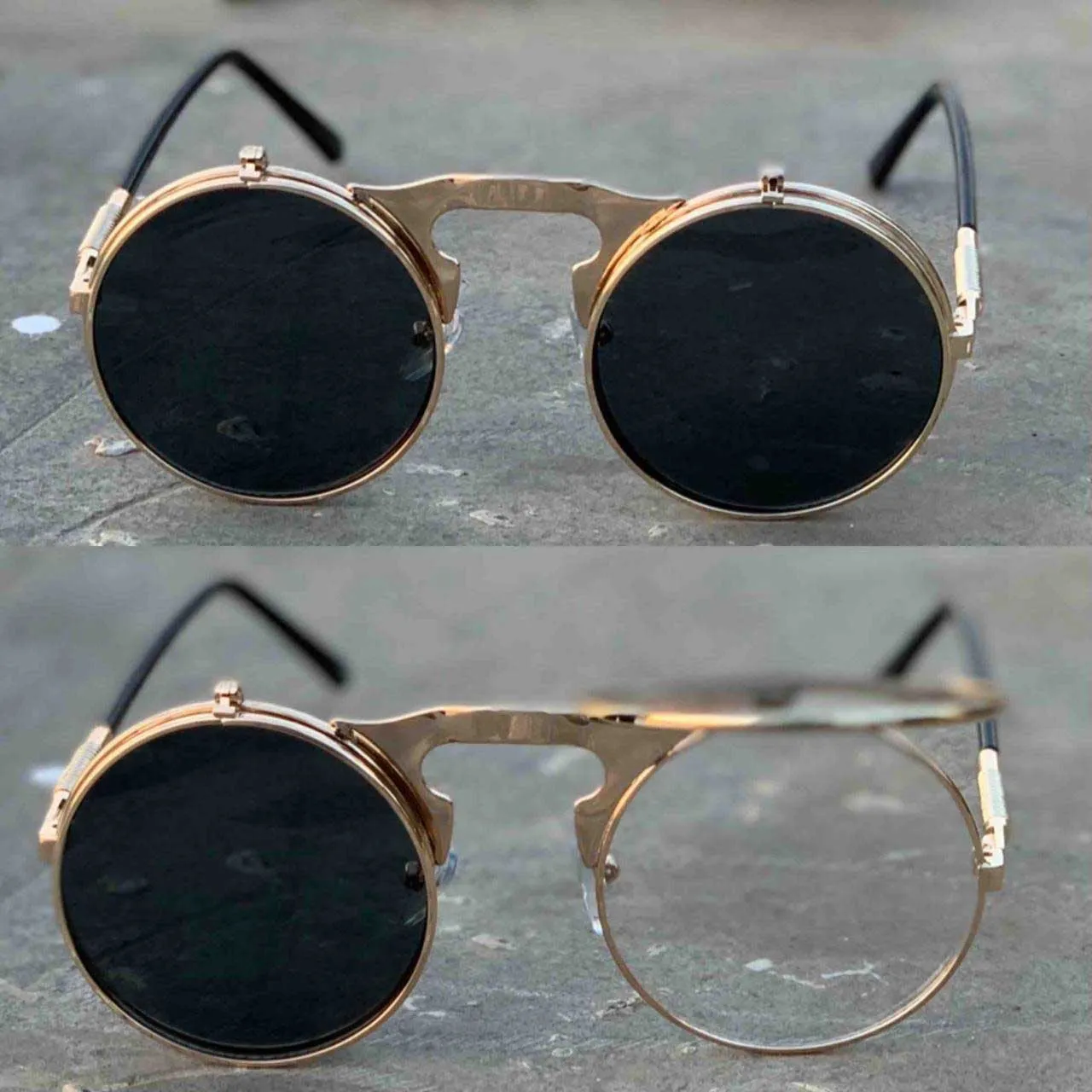 Vintage Round Flip Up Sunglasses For Men And Women-Unique and Classy