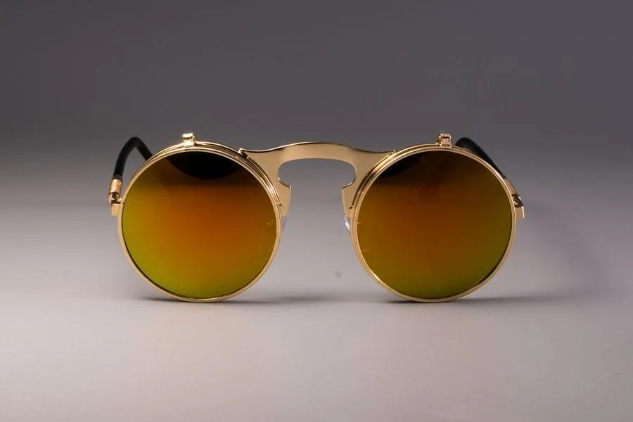 Vintage Round Flip Up Sunglasses For Men And Women-Unique and Classy