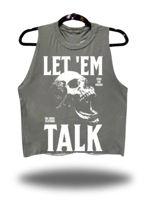 VINTAGE TALK CROP TANK TOP*GREY*