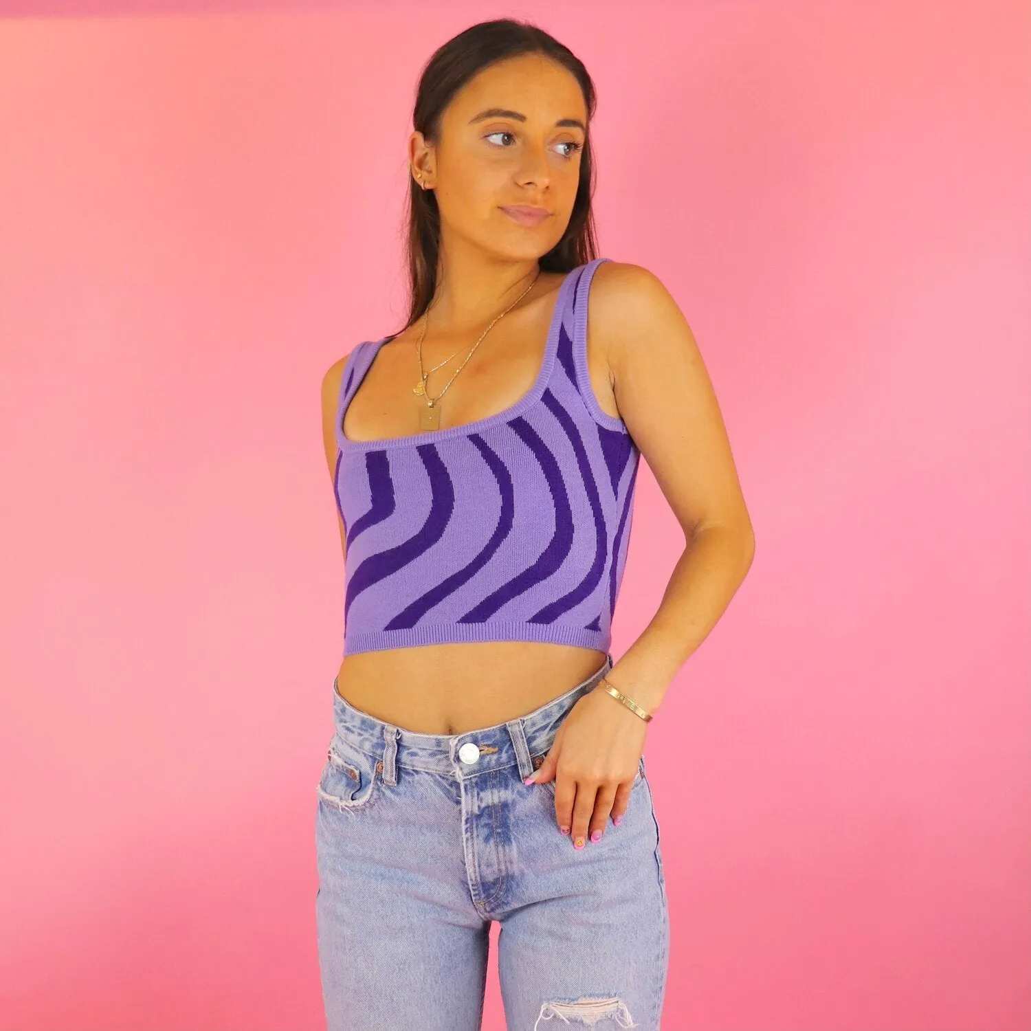 Viviane Purple Sweater Crop