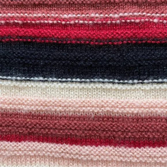 VRG GRL M Pink Striped Retro Mod 70s Soft Fuzzy Sweater Vest Academia VTG Y2K