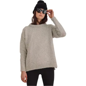W Nansen Split Seam Sweater, Grey Melange