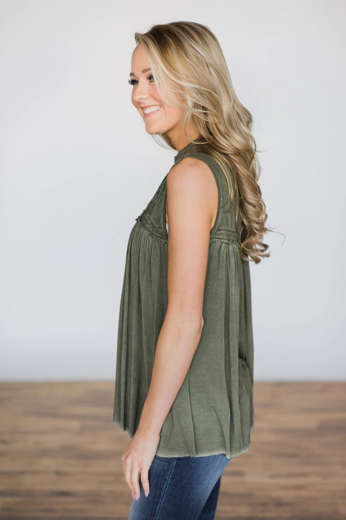 What Makes You Beautiful Tank Top ~ Olive