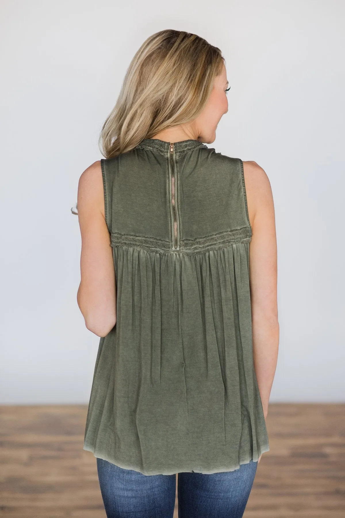 What Makes You Beautiful Tank Top ~ Olive