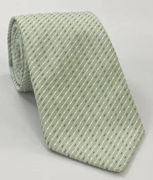 White & Gray on Light Mint Green Pattern Silk Tie EPT-25