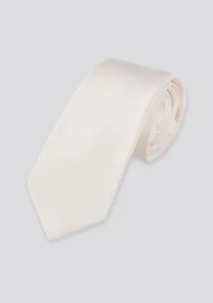 White Plain Silk Tie