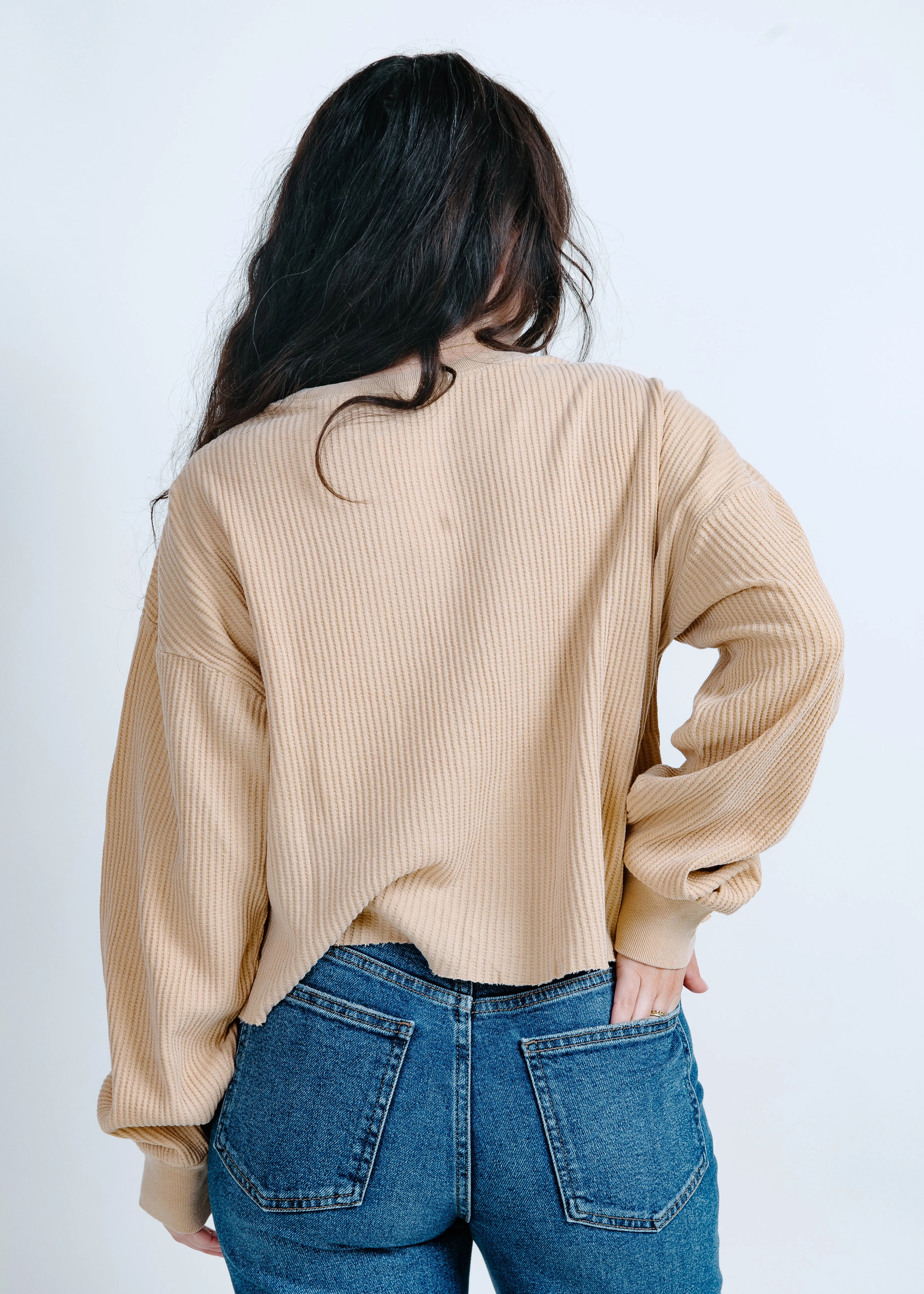 Whitney Waffle Crop - Taupe