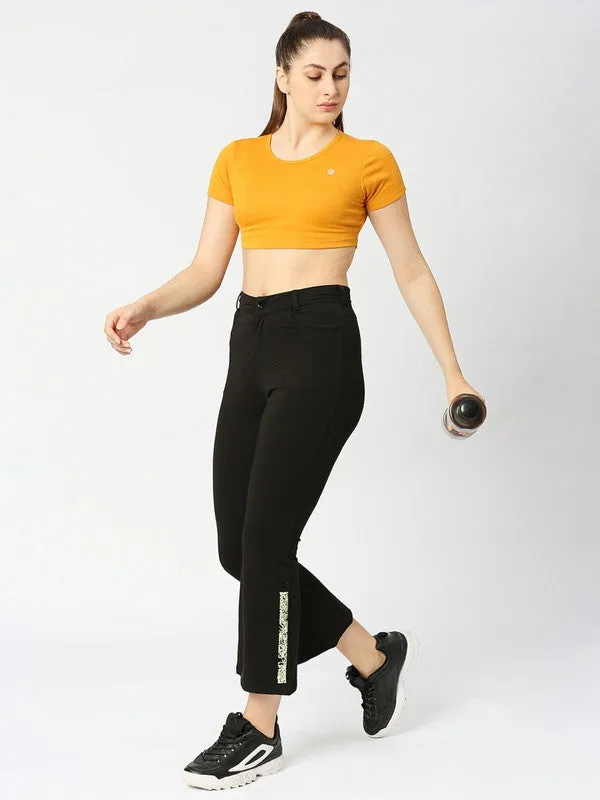 Women Mustard Solid Crop Top STUNNER TANK -01-Mustard