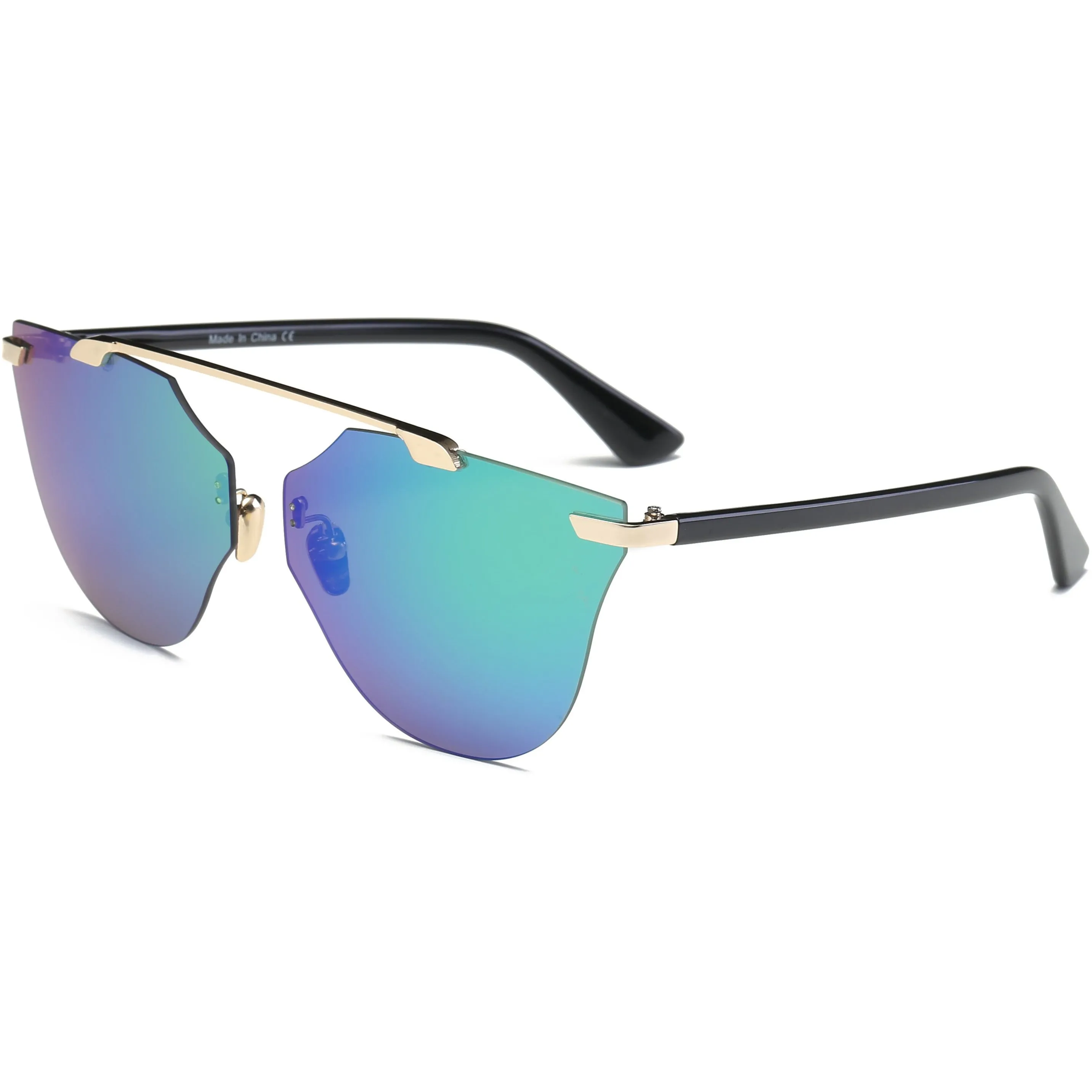 Women Rimless Fashion Round Cat Eye UV Protection Sunglasses