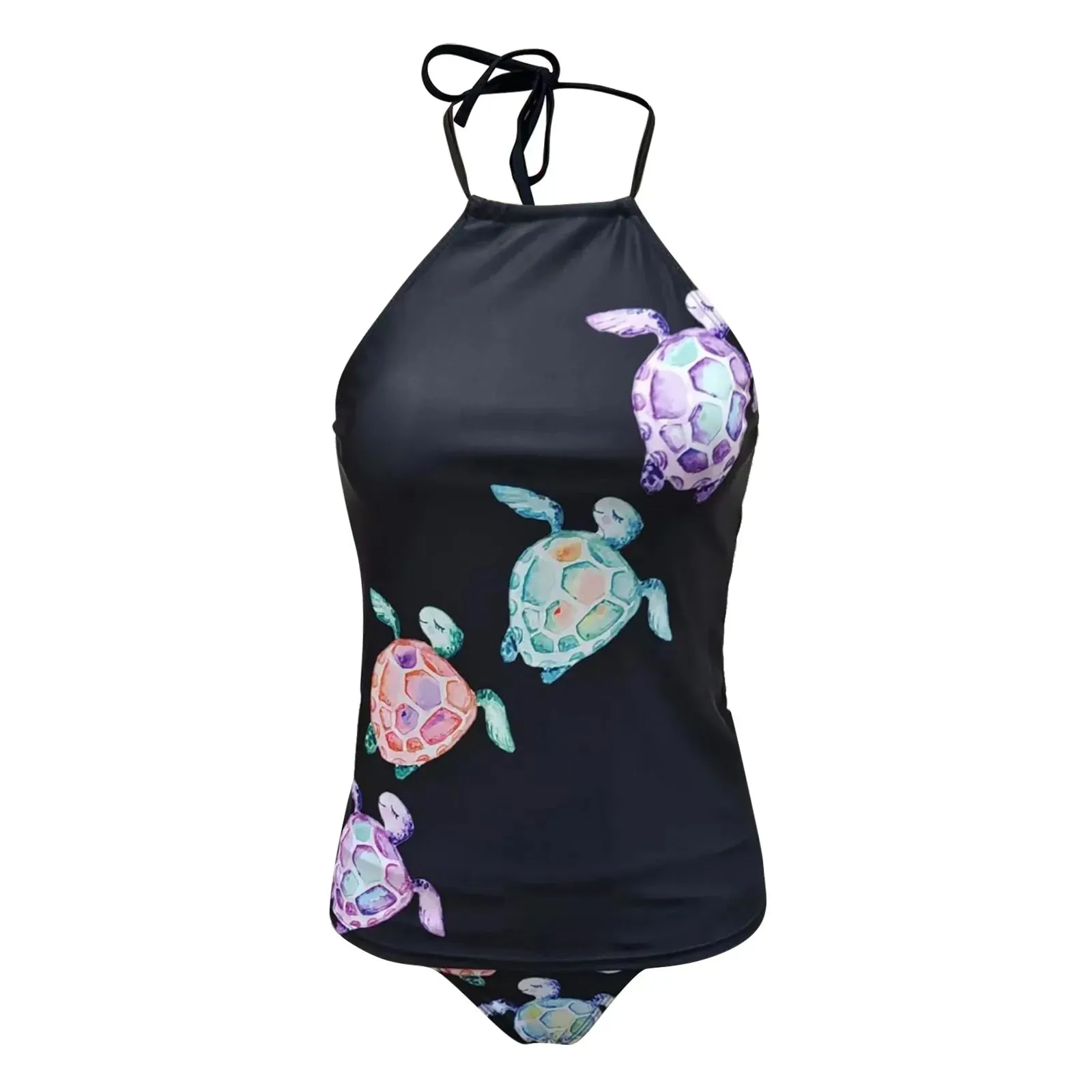 Women'S Bathing Suit Coconut Drawstring Side Halter Neck Tankini Set Summer Beach Wear Cute Swimwear Women Swimsuit Sexy Bikini