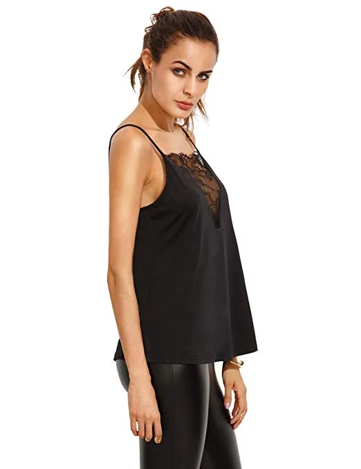 Women's Lace Front Vest Blouse Shirt Backless Sexy Tank Top