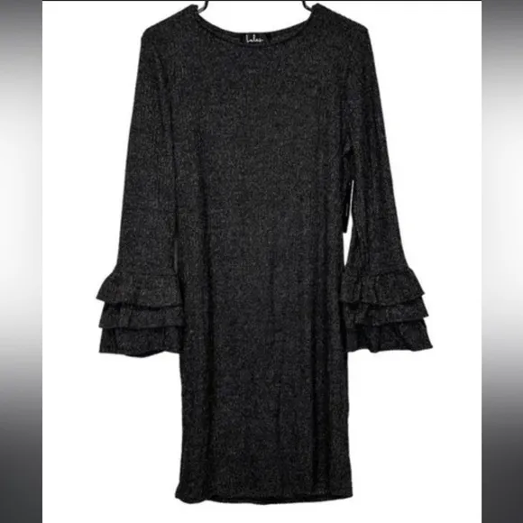Women’s Long Sleeve Midi Bodycon Lulu’s Sweater Dress Size Large Flare Sleeve