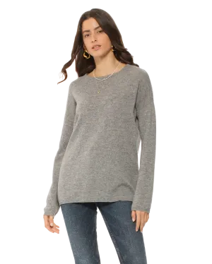 Women's Oversized Cashmere Boatneck Sweater Medium Grey
