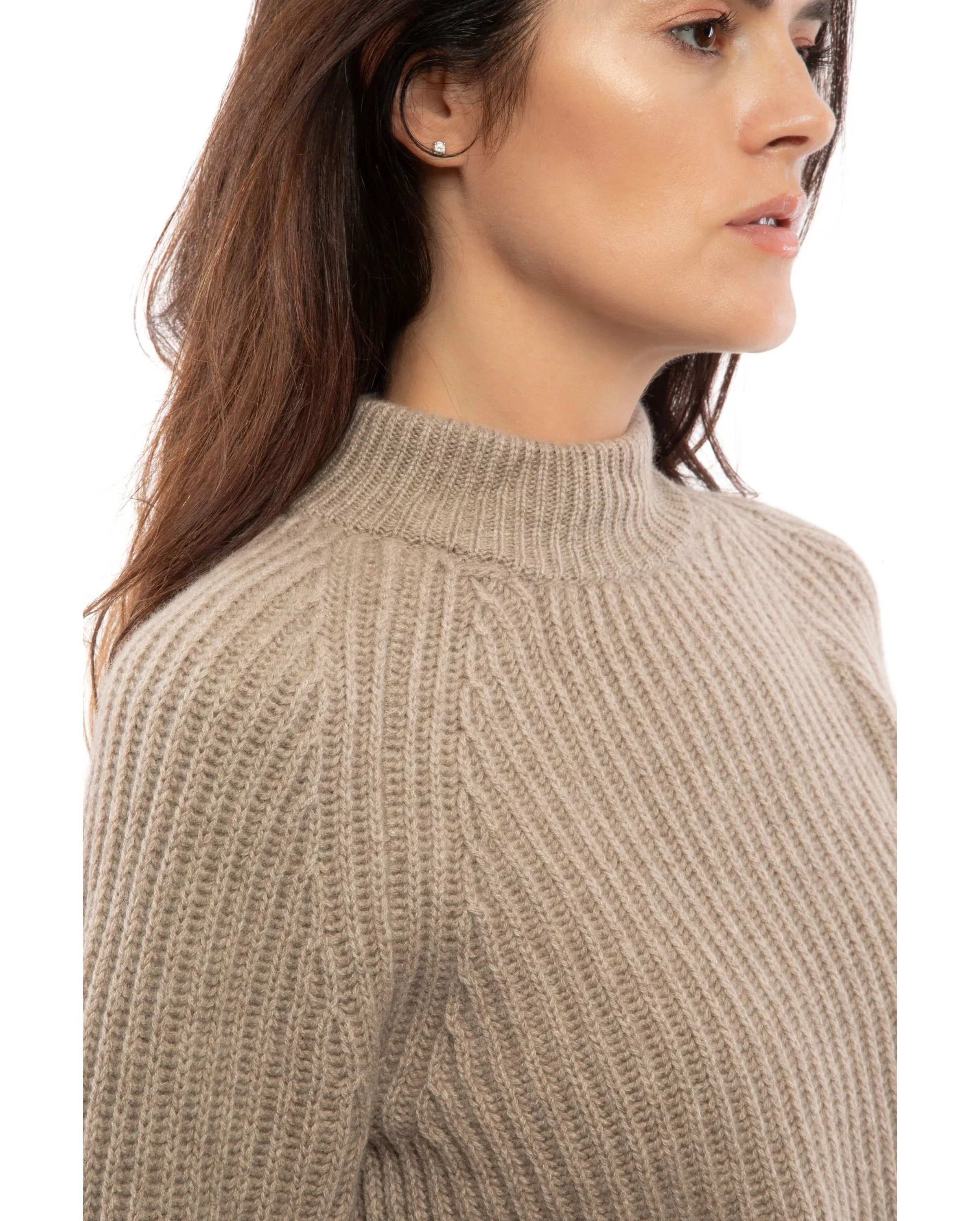 Women's Pure Cashmere Chunky Crew Neck Black