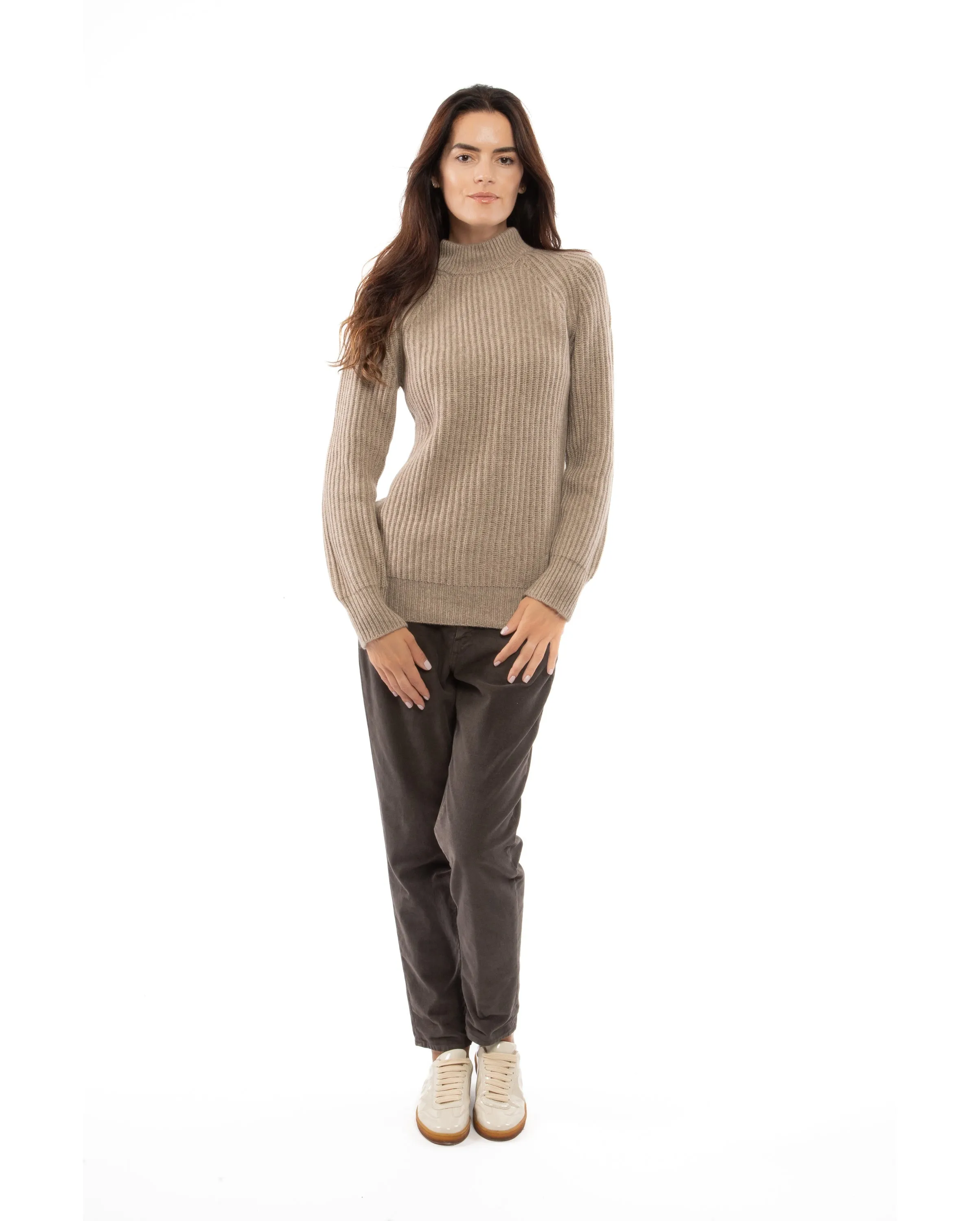 Women's Pure Cashmere Chunky Crew Neck Black