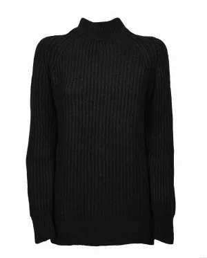 Women's Pure Cashmere Chunky Crew Neck Black