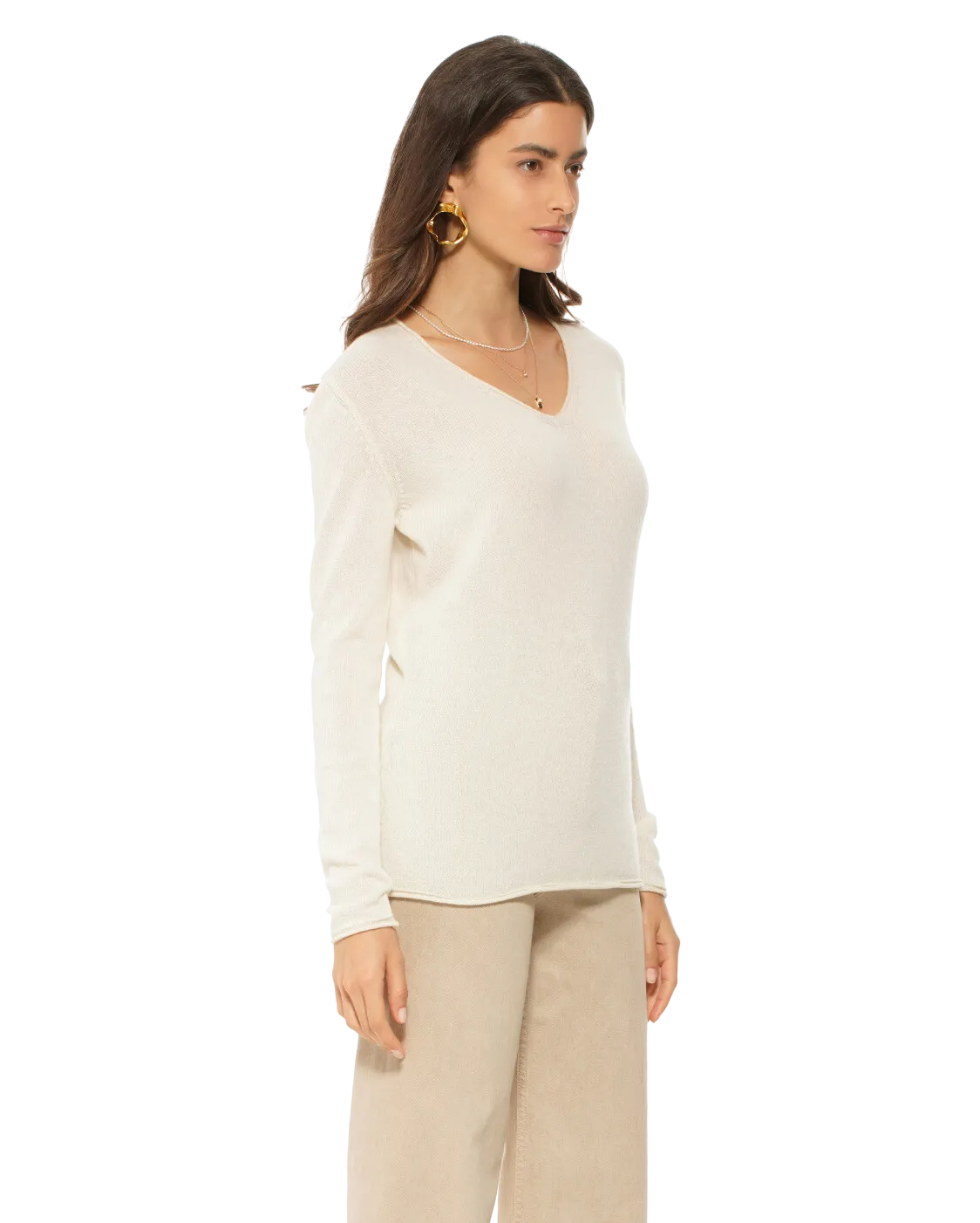 Women's Ultra-Light Cashmere V-Neck Sweater Charcoal