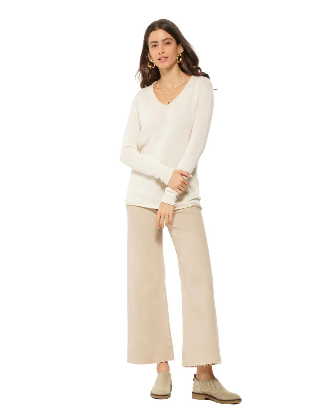 Women's Ultra-Light Cashmere V-Neck Sweater Charcoal