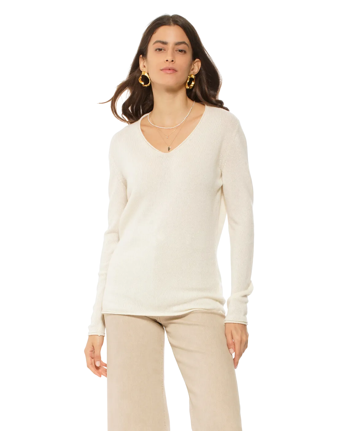Women's Ultra-Light Cashmere V-Neck Sweater Charcoal