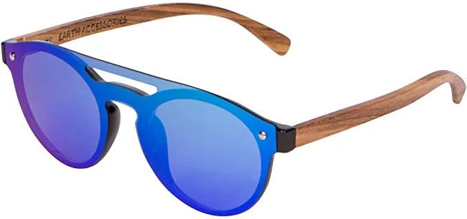 Wood Sunglasses for Men and Women, Retro One-Piece Wooden Polarized Sunglasses
