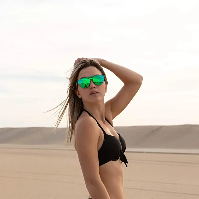 Wood Sunglasses for Men and Women, Retro One-Piece Wooden Polarized Sunglasses