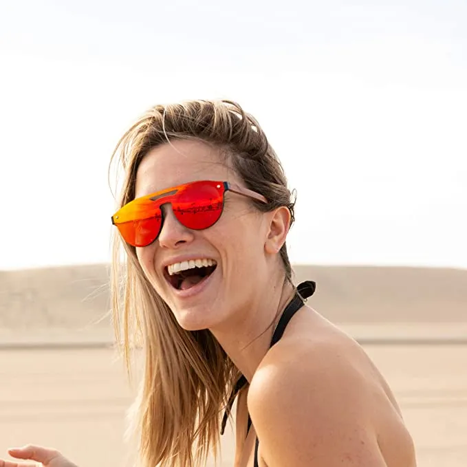 Wood Sunglasses for Men and Women, Retro One-Piece Wooden Polarized Sunglasses